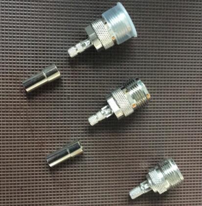 N型母头连接器n型连接器接头蘑菇头冷压头N型线缆跳线